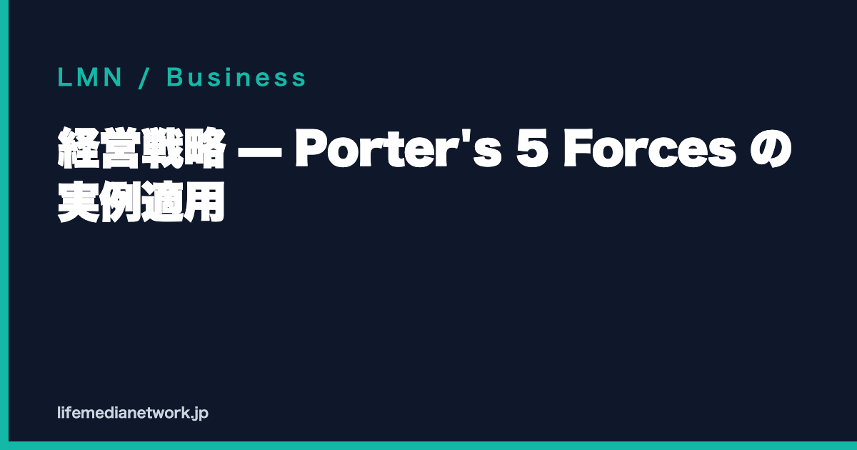 経営戦略 — Porter's 5 Forces の実例適用