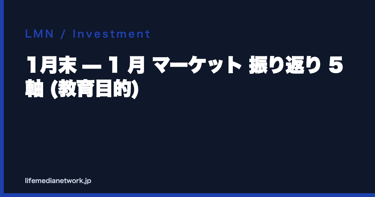 1月末 — 1 月 マーケット 振り返り 5 軸 (教育目的)